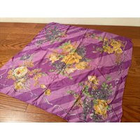 Vintage Purple W Yellow & Gray Floral 31x31"" Scarf Head Neck Wrap | Etsy (US)
