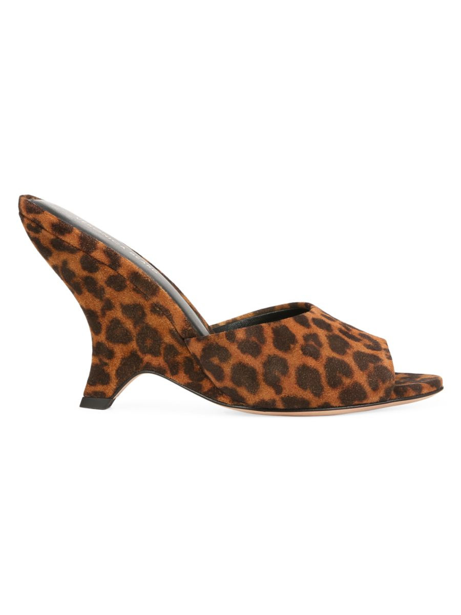Mila 95MM Leopard-Print Mules | Saks Fifth Avenue