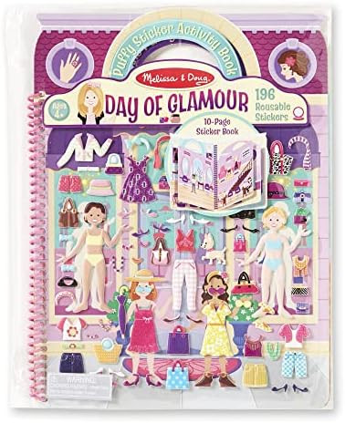 Melissa & Doug Puffy Sticker Activity Book: Day of Glamour - 196 Reusable Stickers | Amazon (US)