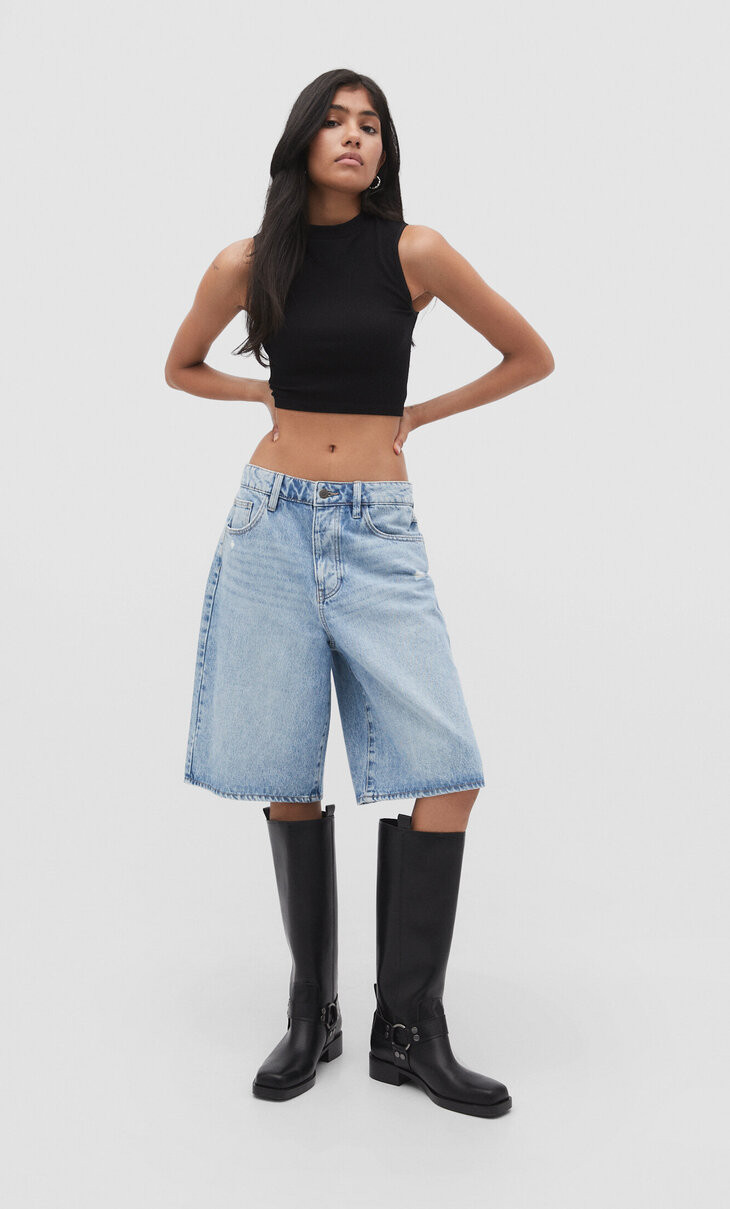 Bermuda baggy - Tout afficher femme | Stradivarius France | Stradivarius (FR)