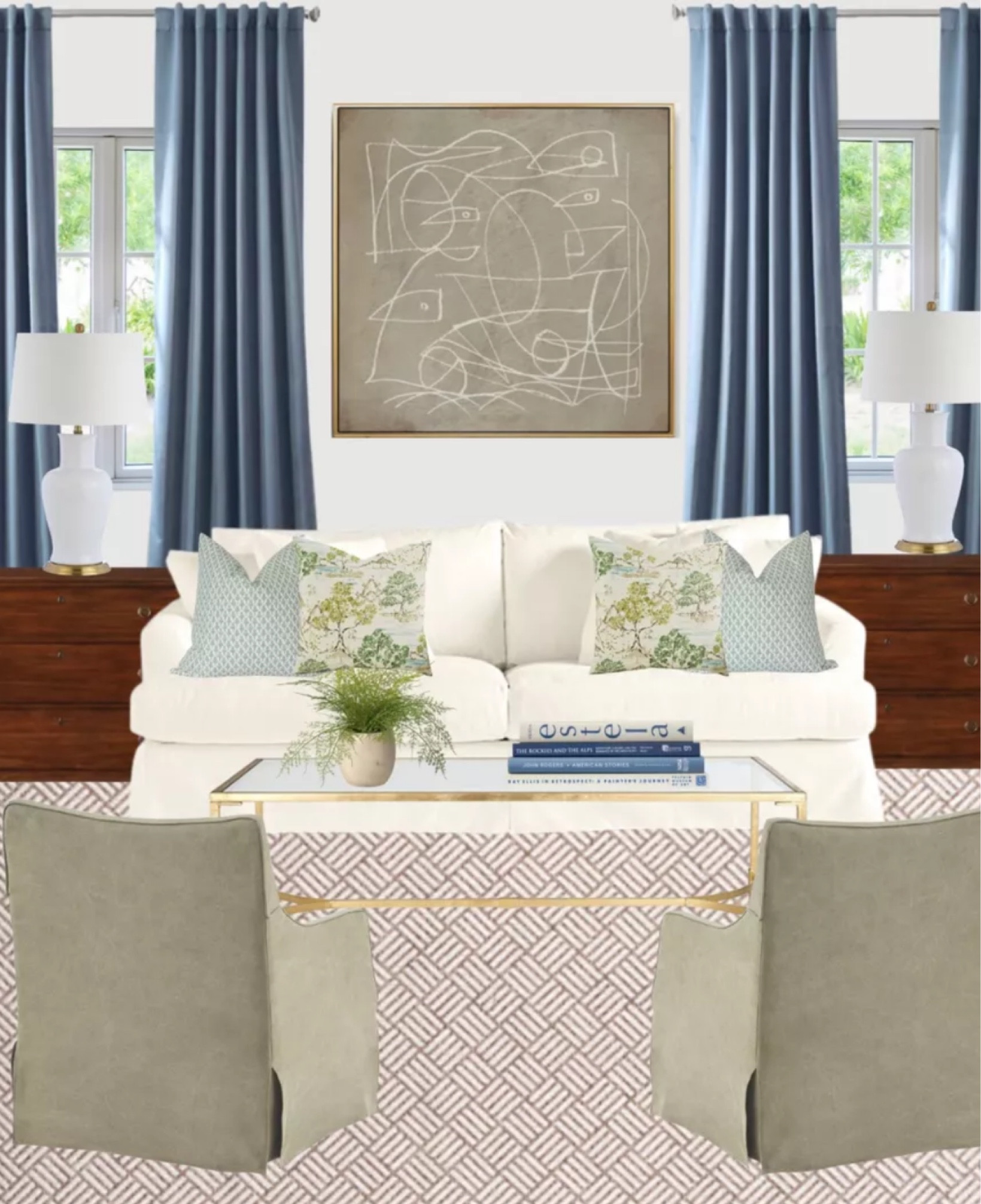 Living room inspiration! Love these blues and greens for Spring time! 

Home decor, room design, living room, living room inspiration, traditional home, transitional decor, modern home, neutral home, living room furniture, living room decor, slip cover sofa, sofa, neutral sofa, upholstered chair, accent chair, swivel chair, coffee table decor, accessories, rug, abstract art, curtains, drapery, table lamp, end table, accent decor, faux plant 

#LTKhome #LTKstyletip #LTKsalealert