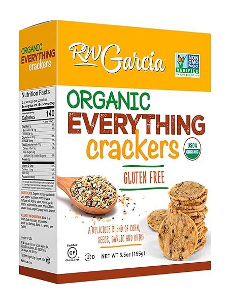 RW Garcia Organic Everything Crackers, Gluten Free, 5.5oz boxes, 6 pack | Amazon (US)