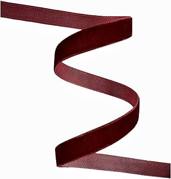 QIANF Vintage Burgundy Velvet Ribbon, 3/8 Inch X 25Yd | Amazon (US)