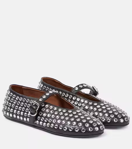 AlaÃ¯a Embellished leather ballet flats | Mytheresa (UK)