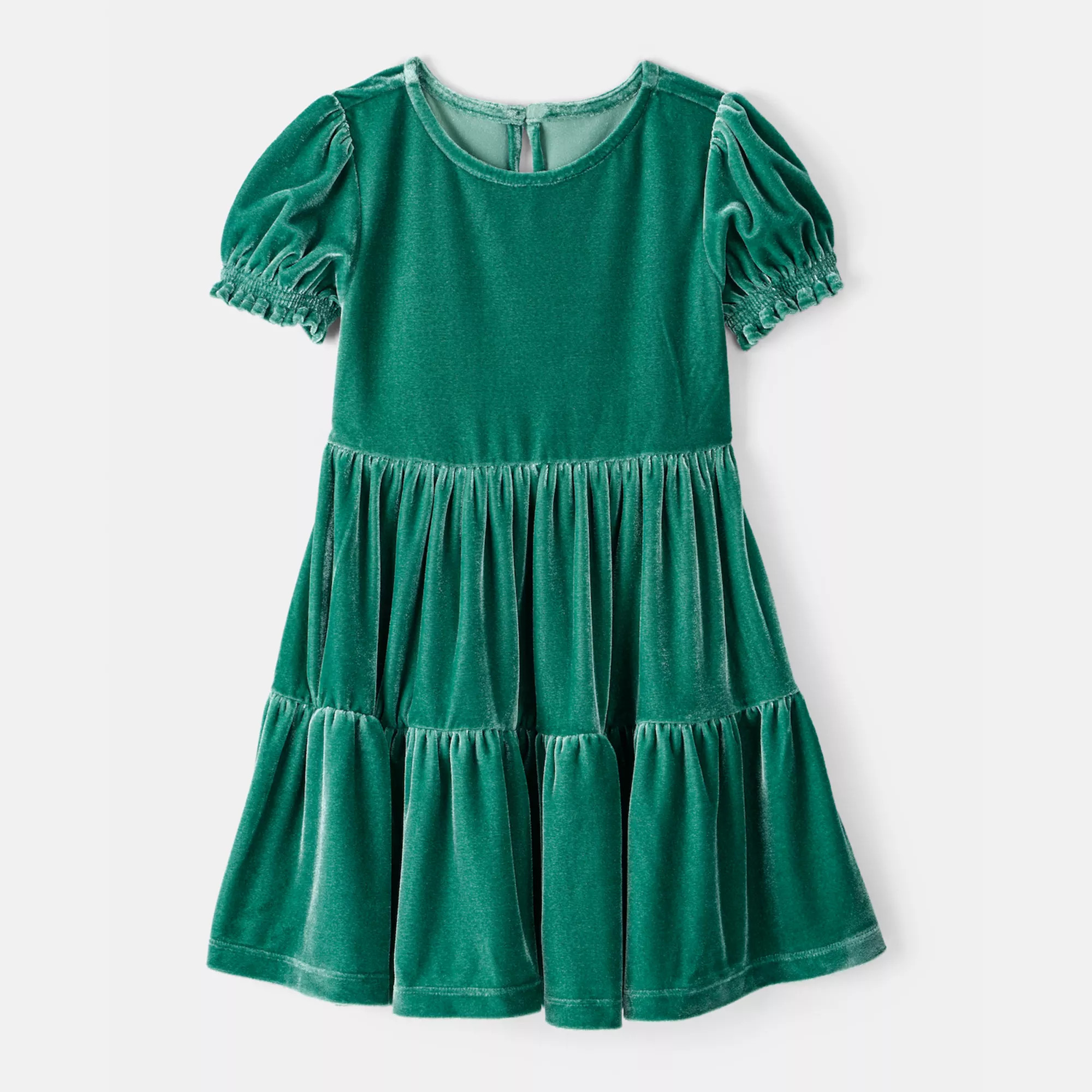 Baby Girl Carter's Velour Puff Sleeve Dress | Kohl's