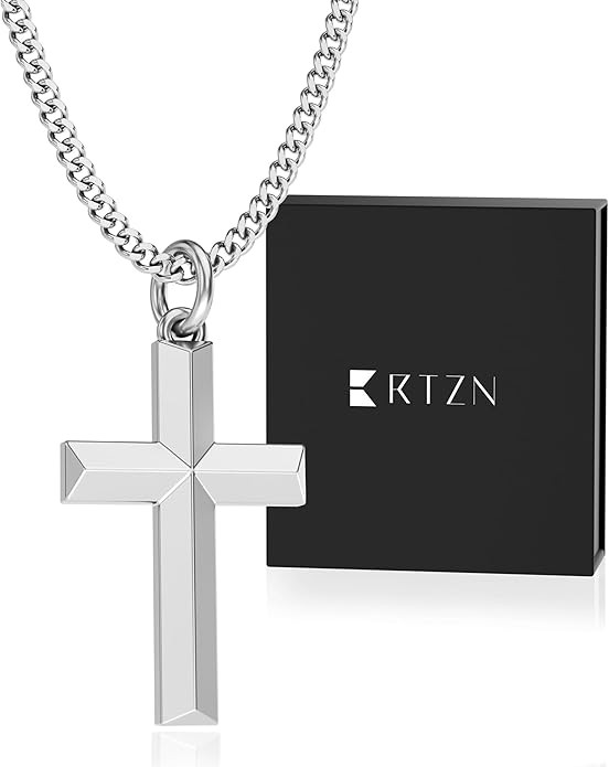 RTZN® Cross Pendant for Men – 18K Gold/Silver Small Cross Necklace for Men – NON-TARNISH & 1... | Amazon (US)