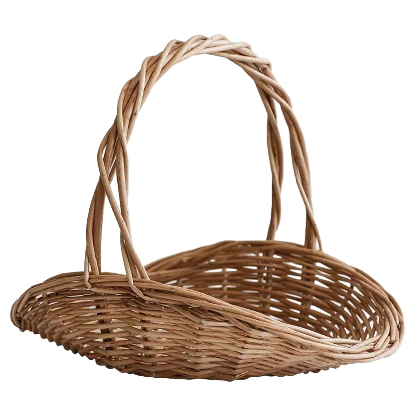 Rattan Wicker Woven Basket with Handle, Portable Garden Harvest Basket Wicker Storage Baskets for... | Walmart (US)