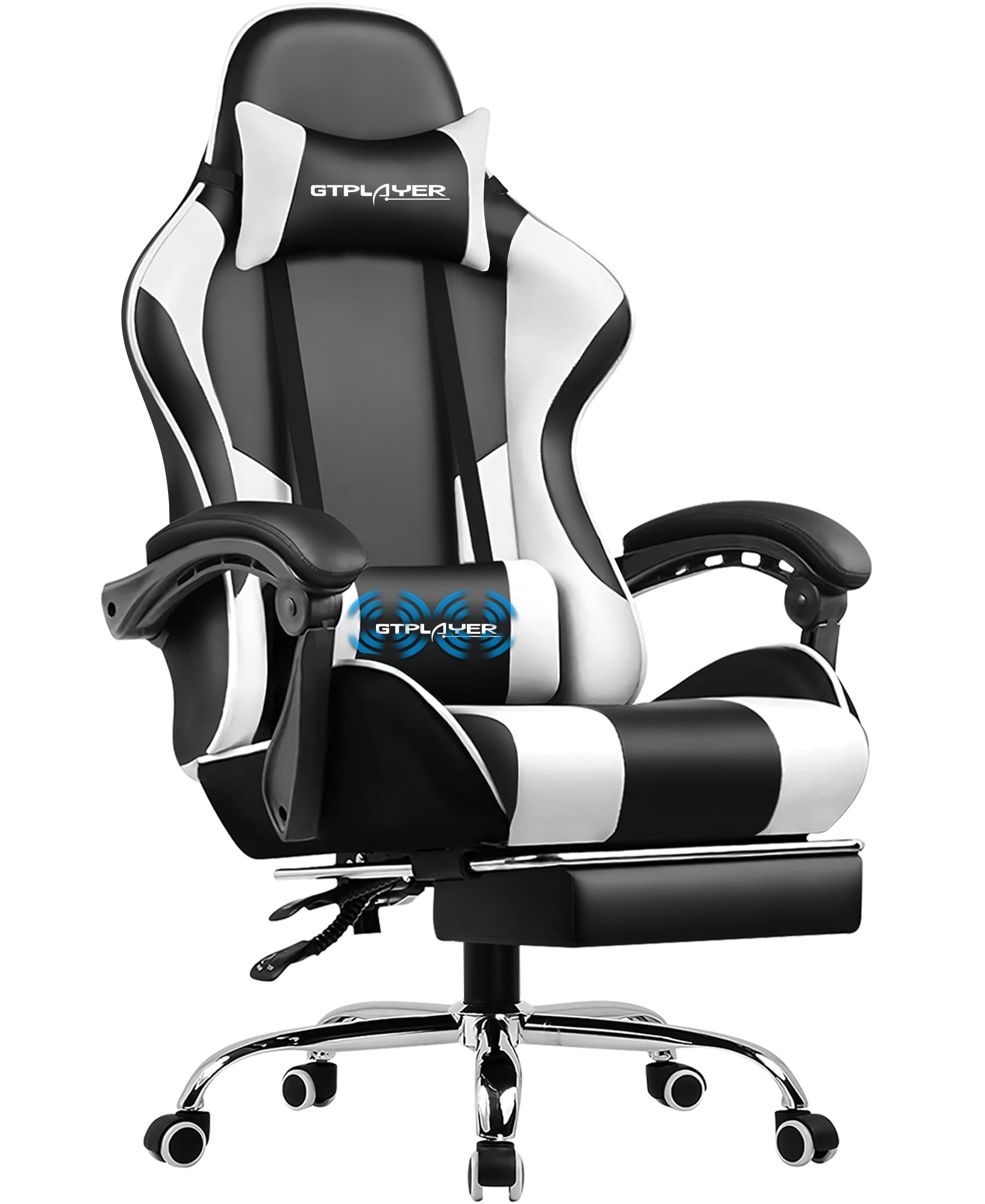 GTPLAYER Gaming Chair, Computer Chair with Footrest and Lumbar Support, Height Adjustable Game Ch... | Amazon (US)