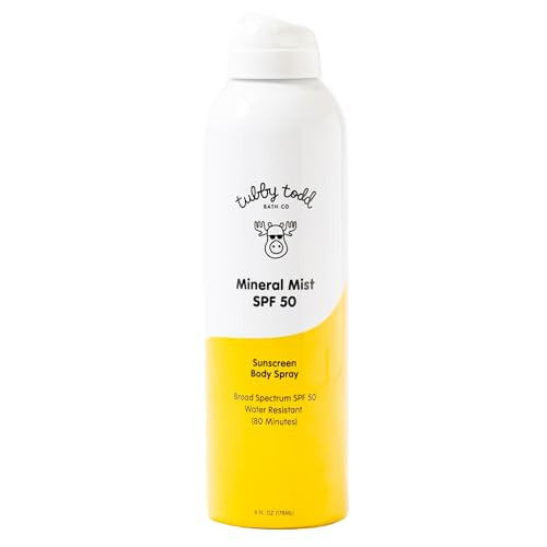Tubby Todd Mineral Mist SPF 50 Sunscreen - Non-Aerosol Sunscreen Body Spray for Babies and Kids - Water Resistant 80 Minutes - 6 Fl Oz | Amazon (US)