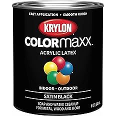 Krylon K05613007 COLORmaxx Acrylic Latex Brush On Paint for Indoor/Outdoor Use, ½ Pint, Satin Bl... | Amazon (US)