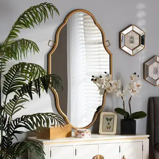 Dennis Vintage Antique Gold Finished Accent Wall Mirror | Bed Bath & Beyond