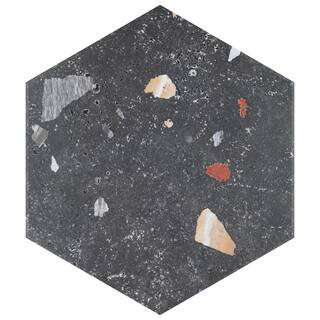 Sonar Hex Black 8-5/8 in. x 9-7/8 in. Porcelain Floor and Wall Tile (11.5 sq. ft./Case) | The Home Depot