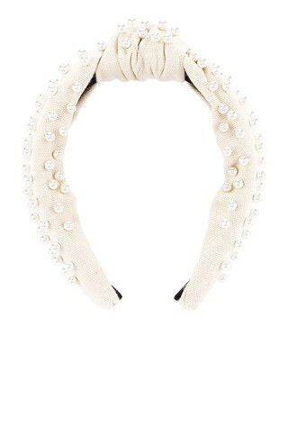 Lele Sadoughi Woven Pearl Headband in Ivory from Revolve.com | Revolve Clothing (Global)
