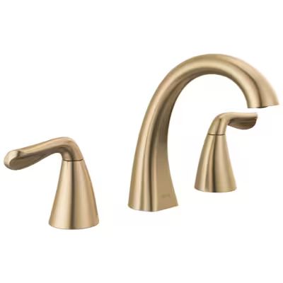 Delta  Arvo Champagne Bronze 2-handle Widespread WaterSense High-arc Bathroom Sink Faucet with D... | Lowe's