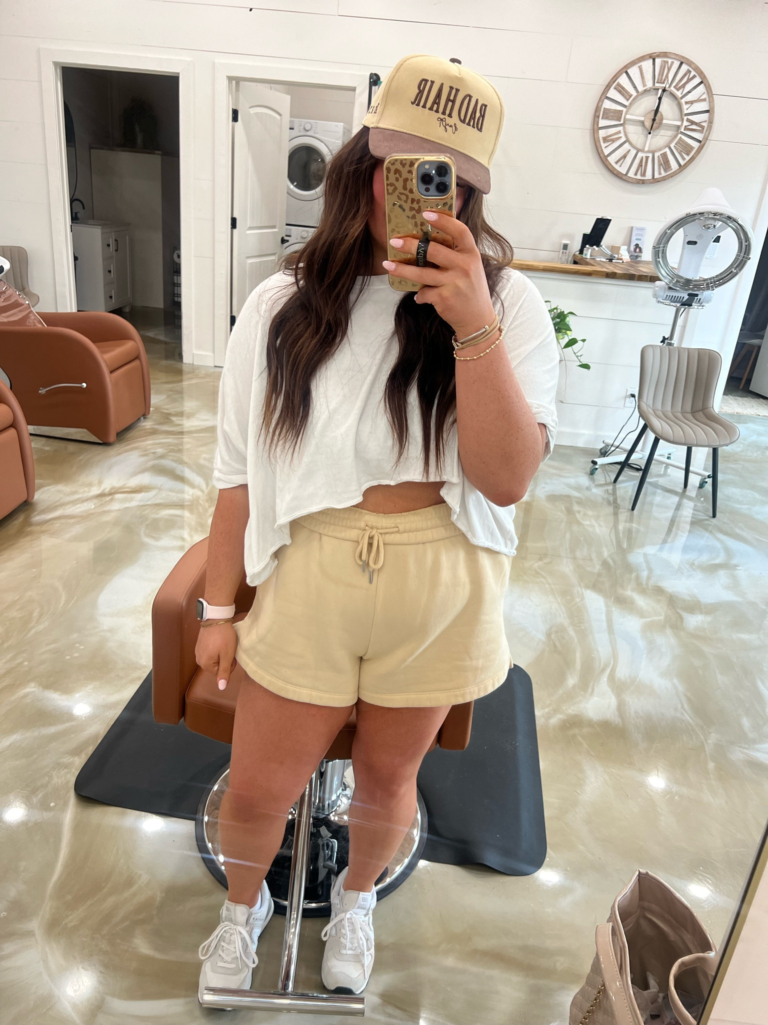 size XL in the shorts & shirt 
hat is from Kaxie Co! 

#salonfit #hairstylist #hairstylistootd
#cosmetologist #salonstyle 

#LTKMidsize