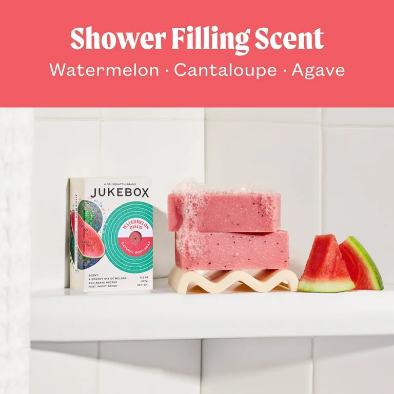 Jukebox Watermelon Disco Natural Bar Soap for Women Bathroom and Bath Soap, 4.5 oz - Walmart.com | Walmart (US)