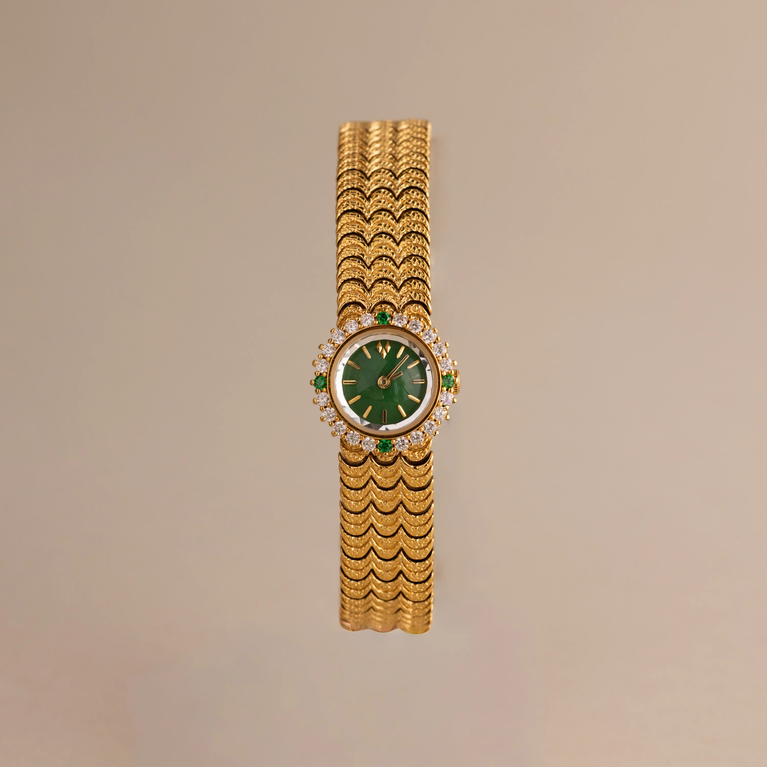 Emerald Pavé Scalloped Watch Timepiece | Caitlyn Minimalist | Caitlyn Minimalist