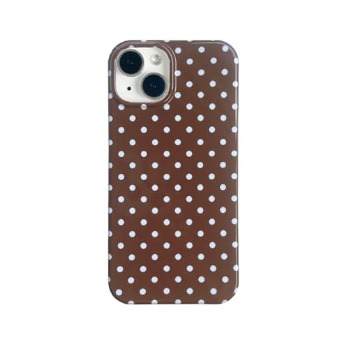Reezaddin Brown Polka Dot Phone Case for iPhone 15 6.1in,Retro Vintage Cute Aeshtetic Classic Minimalist Chic Pattern Protective Cover for Girls Women | Amazon (US)