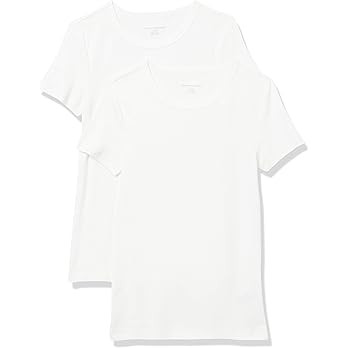 Amazon Essentials Women's Slim-Fit Short-Sleeve Crewneck T-Shirt, Pack of 2 | Amazon (US)