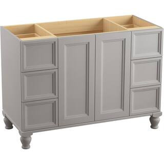 KOHLER Damask 48.0 in. W x 22.25 in. D x 34.5 in. H Bath Vanity Cabinet Only in Mohair Grey K-995... | The Home Depot
