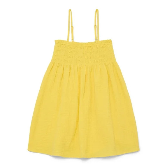 Wonder Nation Girls Smocked Spaghetti Strap Mini Dress Coverup, Sizes 4-18 | Walmart (US)