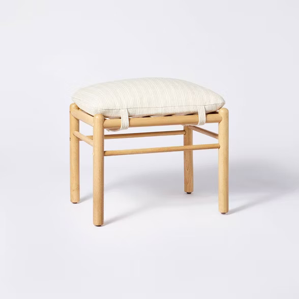 Emery Wood and Upholstered Ottoman with Straps - Threshold™ designed with Studio McGee | Target