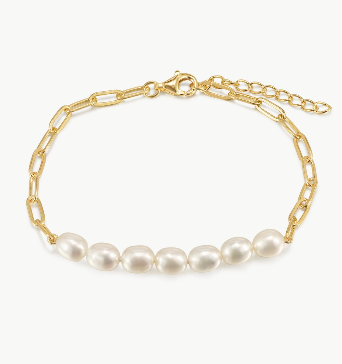 Pearl Bracelet On Paper Clip Chain | Rellery