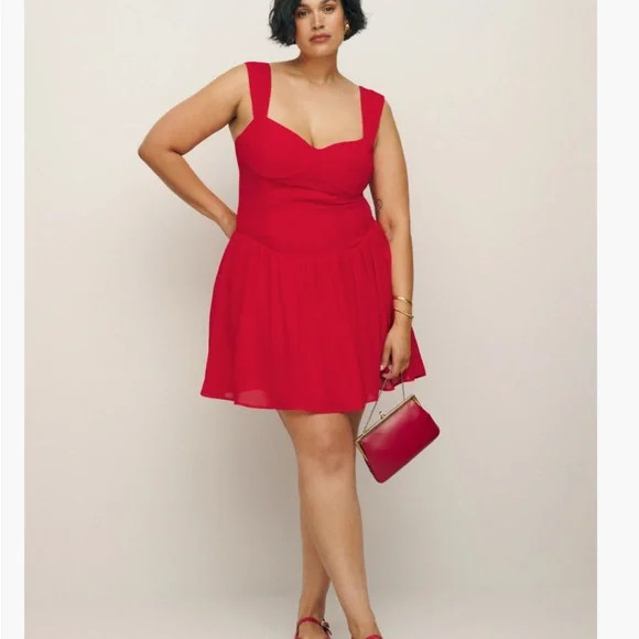 Reformation Red Sweetheart Mini Taiga Dress Es Plus Size 24 or 3x | Poshmark