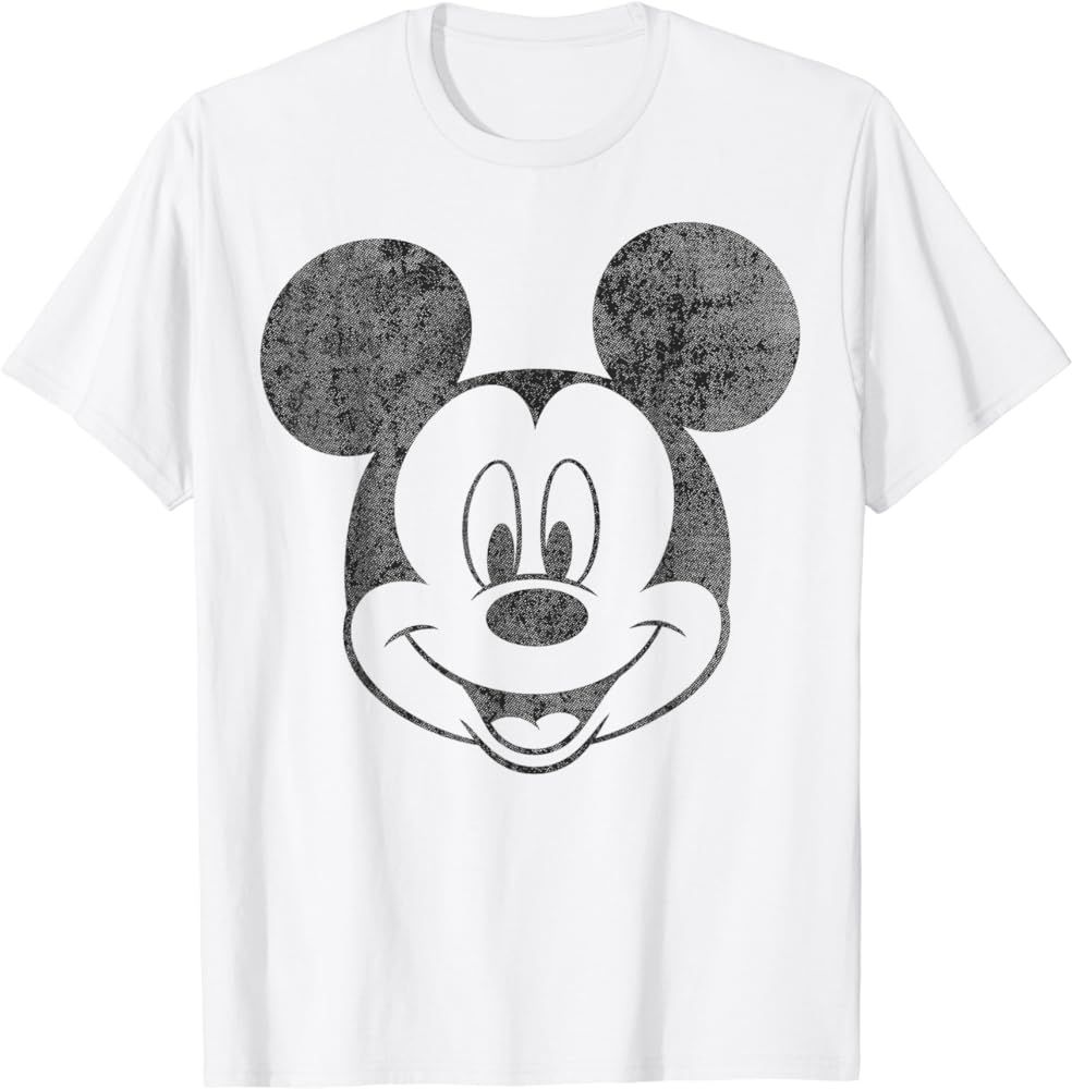 Disney Mickey And Friends Mickey Mouse Simple Big Face T-Shirt | Amazon (US)