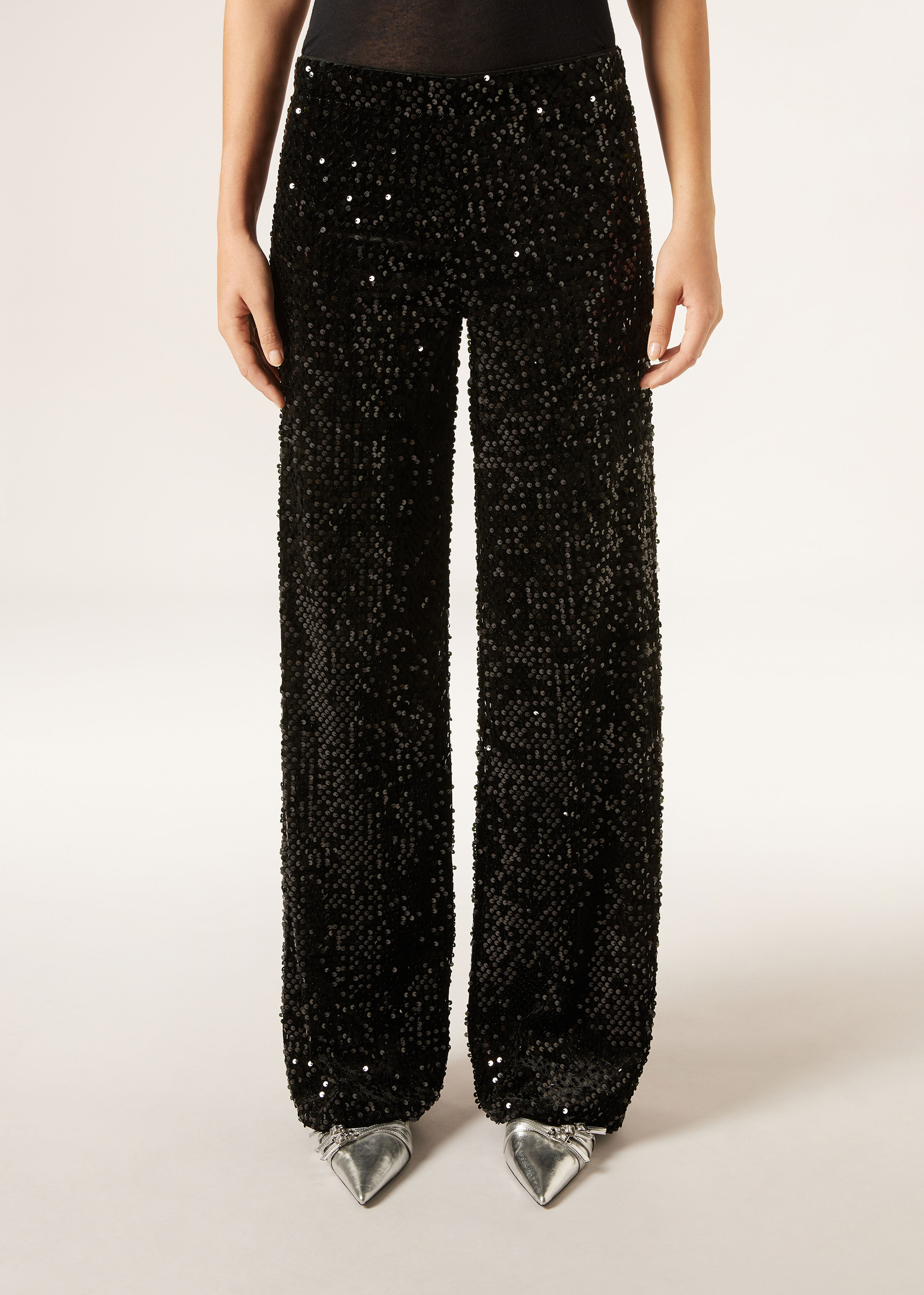 Velvet and Sequins Palazzo Pants | Calzedonia US