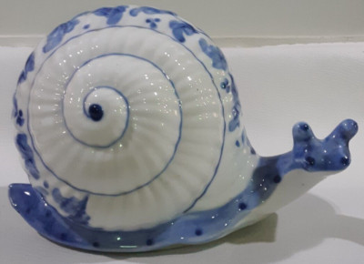 Vintage 'Andrea by Sadek' Cobalt Blue and White Snail Bank  | eBay | eBay US