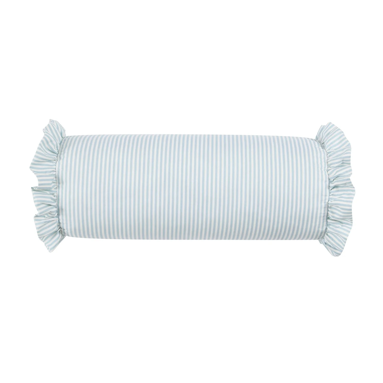 Decorative Bolster Pillow 8.1"x20.1",Light Blue Striped Ruffle Accent Pillow for Couch and Bed - ... | Walmart (US)