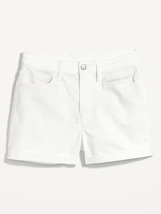 High-Waisted Wow White-Wash Straight Jean Shorts for Women -- 3-inch inseam | Old Navy (US)