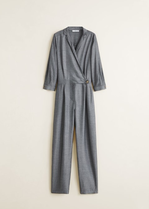 Lapels herringbone jumpsuit | MANGO (UK)