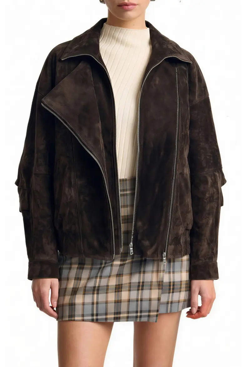 Layered Oversize Suede Jacket (Women) | Nordstrom | Nordstrom