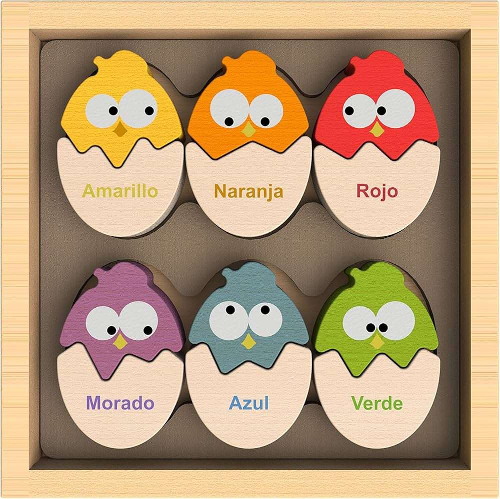 BeginAgain Color 'N Eggs Matching Puzzle - Bilingual Wooden Colors - 2 and Up | Amazon (US)