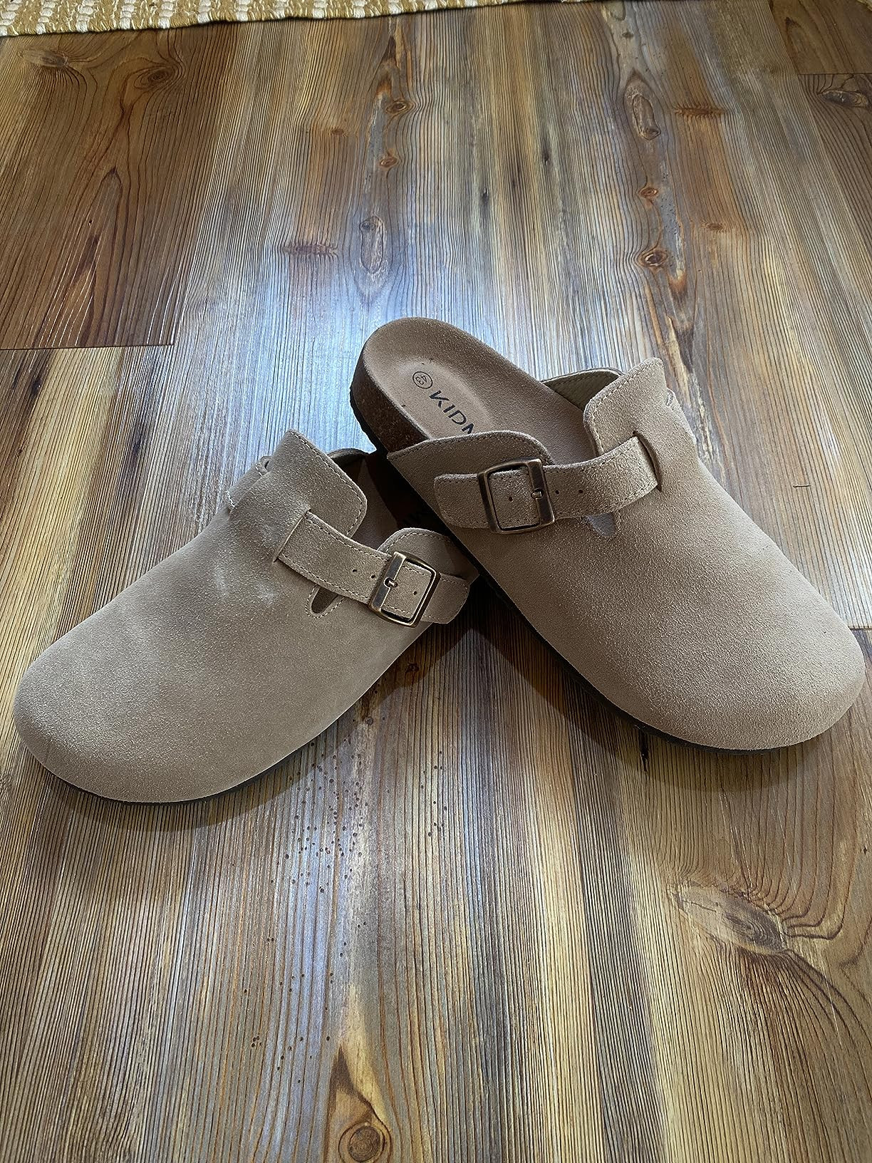 KIDMI Women's Suede Clogs Leather Mules Cork Footbed Sandals Potato Shoes with Arch Support | Amazon (US)