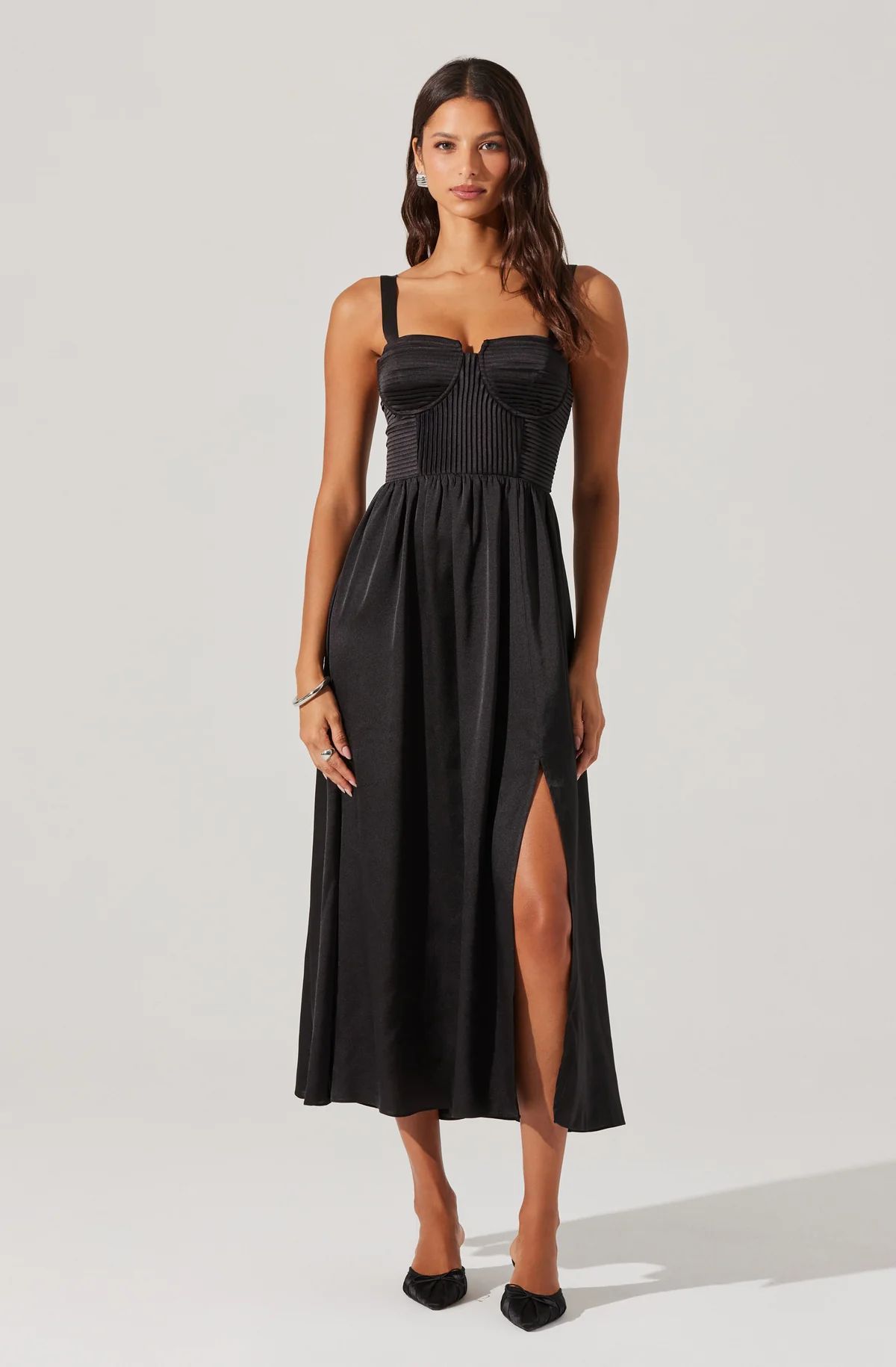 Pleated Bustier Midi Dress | ASTR The Label (US)