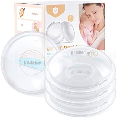 Breast Shells, 4 Pack Nursing Cups, Milk Saver, Protect Sore Nipples for Breastfeeding, Collect B... | Amazon (US)
