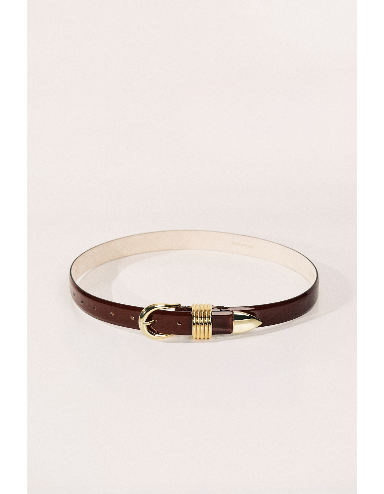 Dehanche Hollyhock Lacquer Gold Deep Red Belt | David Jones | David Jones (Australia & New Zealand)
