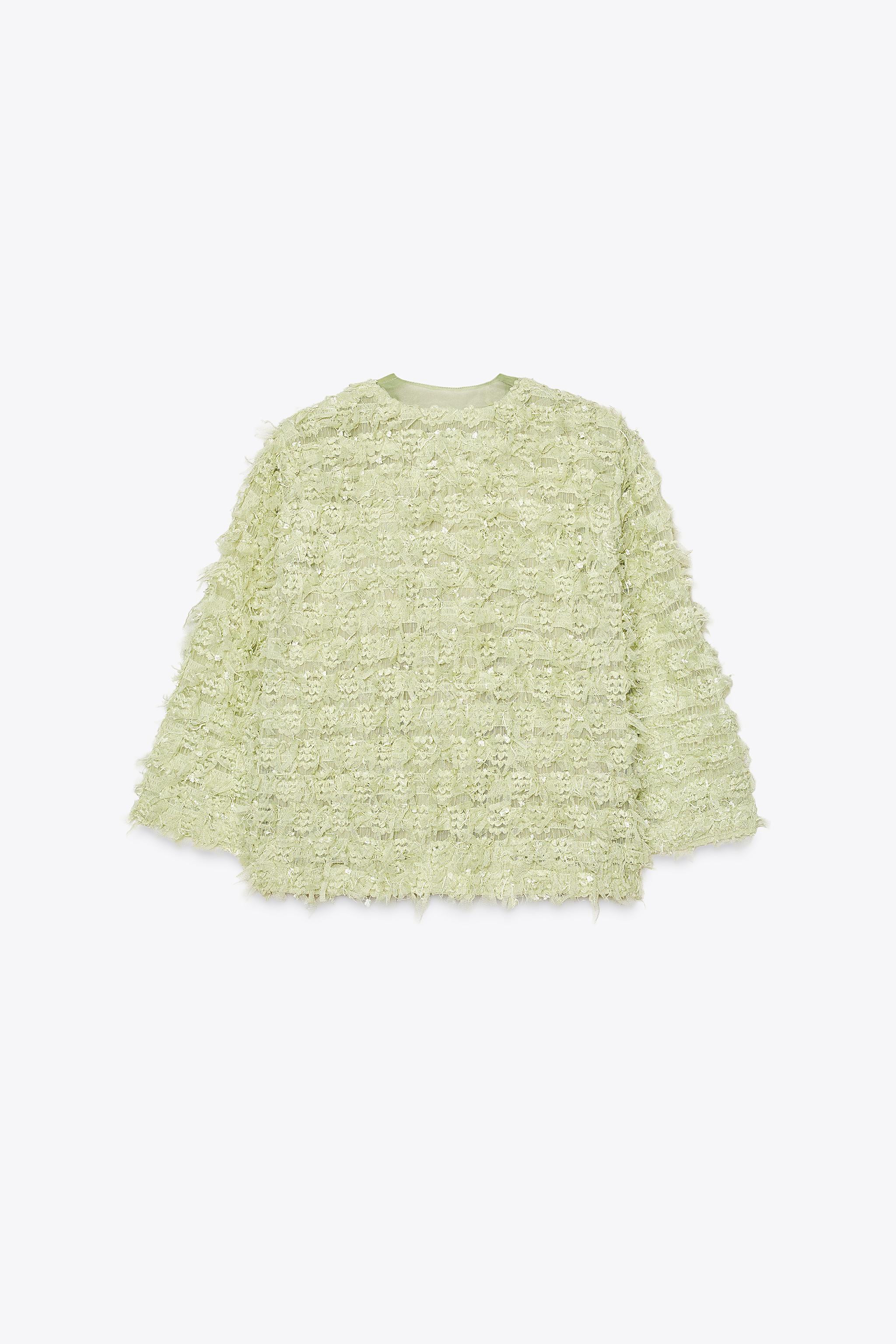 FRINGED ORGANZA TIE CARDIGAN | Zara US