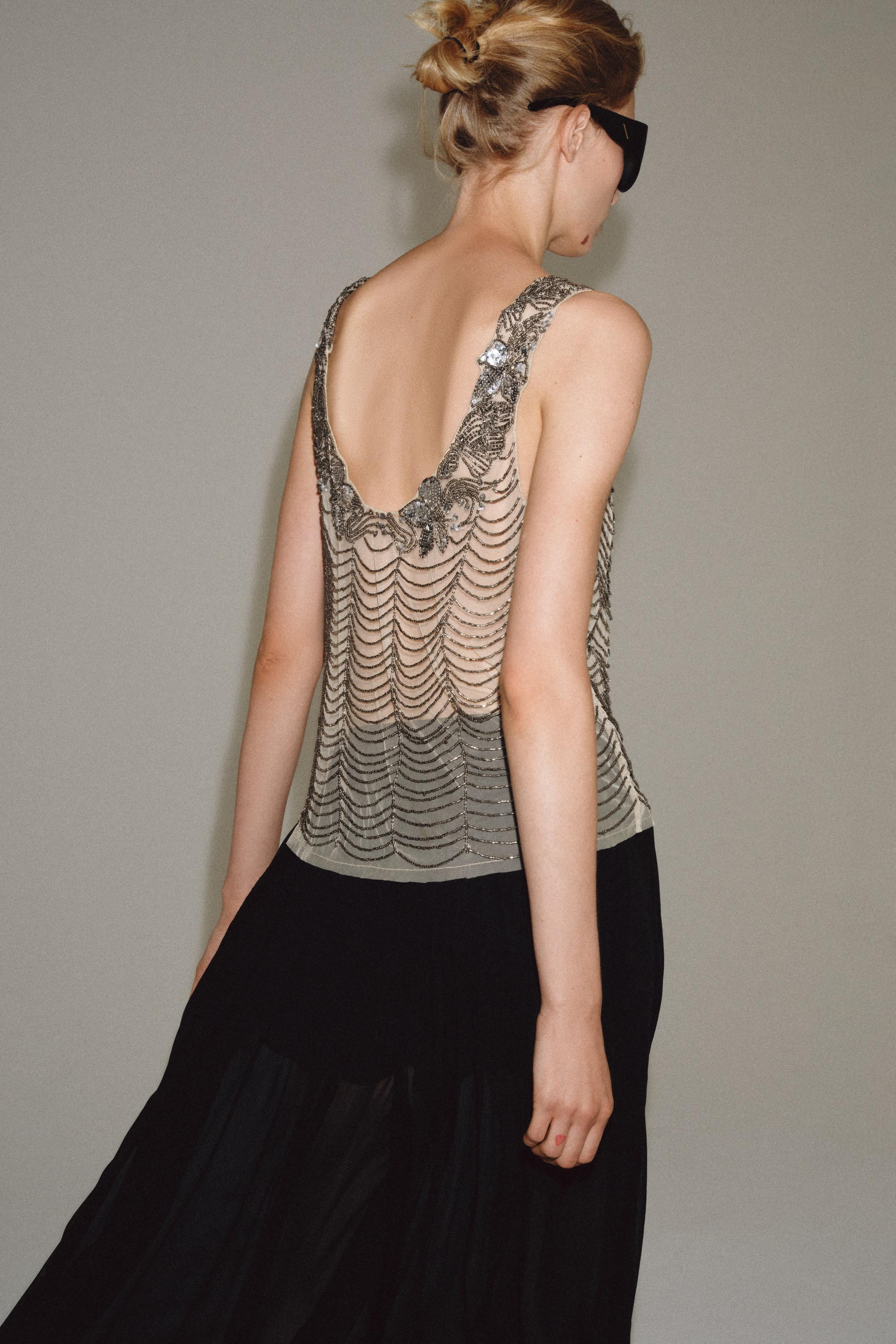 ZW COLLECTION BEADED TOP | Zara US