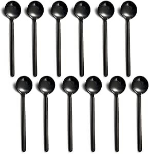 Dicunoy 12 Pack Black Espresso Spoons, 18/10 Stainless Steel Mini Coffee Teaspoons, 5 Inch Vogue ... | Amazon (US)