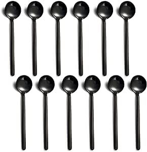 Dicunoy 12 Pack Black Espresso Spoons, 18/10 Stainless Steel Mini Coffee Teaspoons, 5 Inch Vogue ... | Amazon (US)