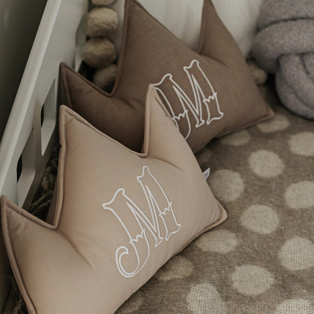 Crown Pillow With Initial Handmade Unique Home Decor Regal Comfort - Etsy Canada | Etsy (US)