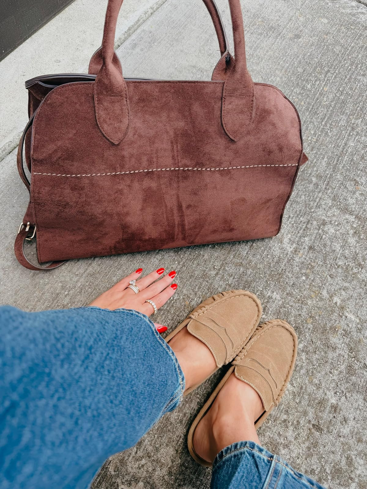 FJQNXGY Penny Loafers for Women Comfortable Slip on Suede Loafers Mules Women\u2019s Closed Toe L... | Amazon (US)