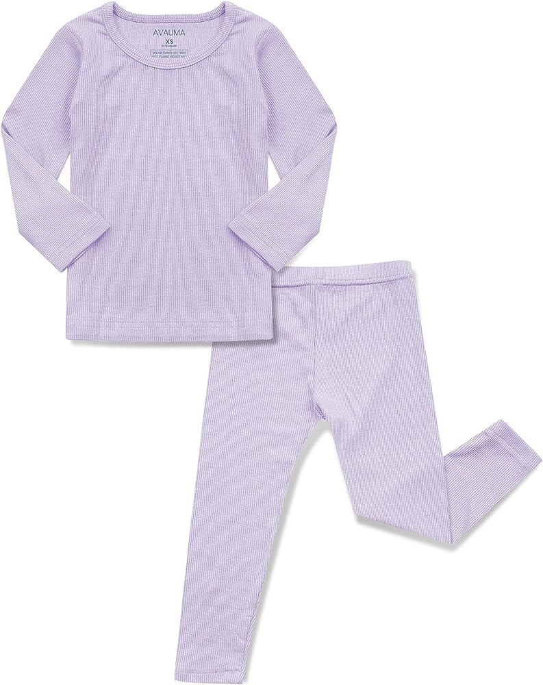 AVAUMA Baby Boys Girls Pajama Set Kids Toddler Snug fit Ribbed Sleepwear pjs for Daily Life Style | Amazon (US)