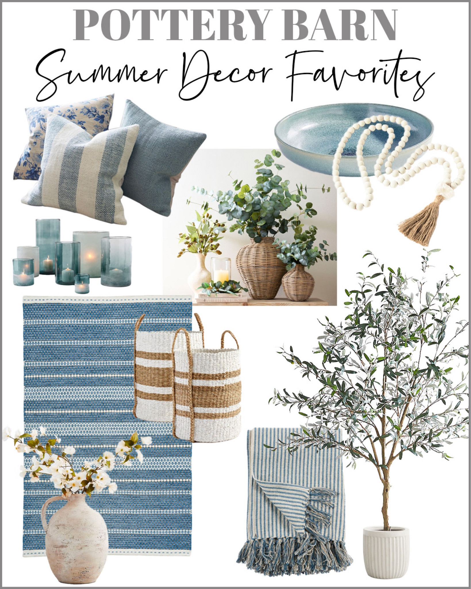 All my favorite PB summer decor - some of it on sale now!!

#summerdecor #homedecor 
#arearug #throwpillows 

#LTKhome #LTKSeasonal #LTKunder100