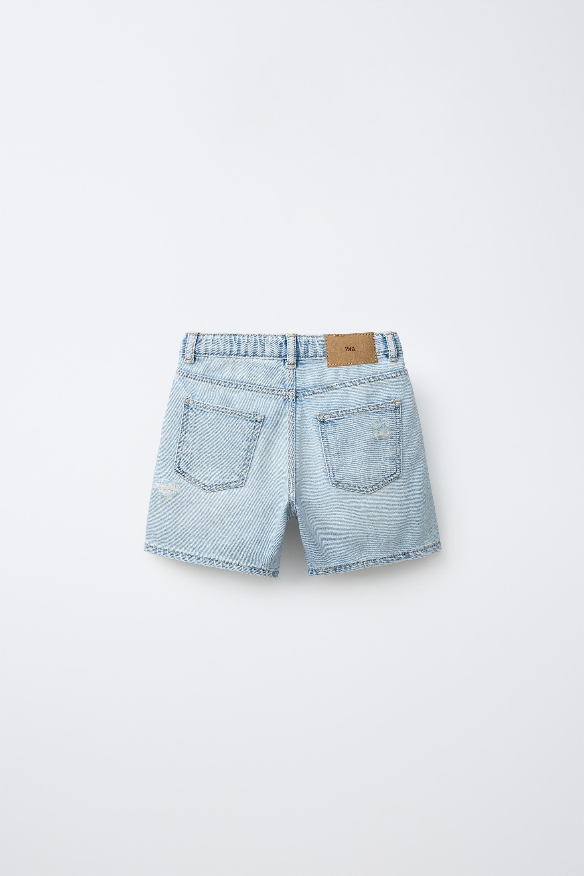 RIPPED BAGGY DENIM SHORTS | Zara US