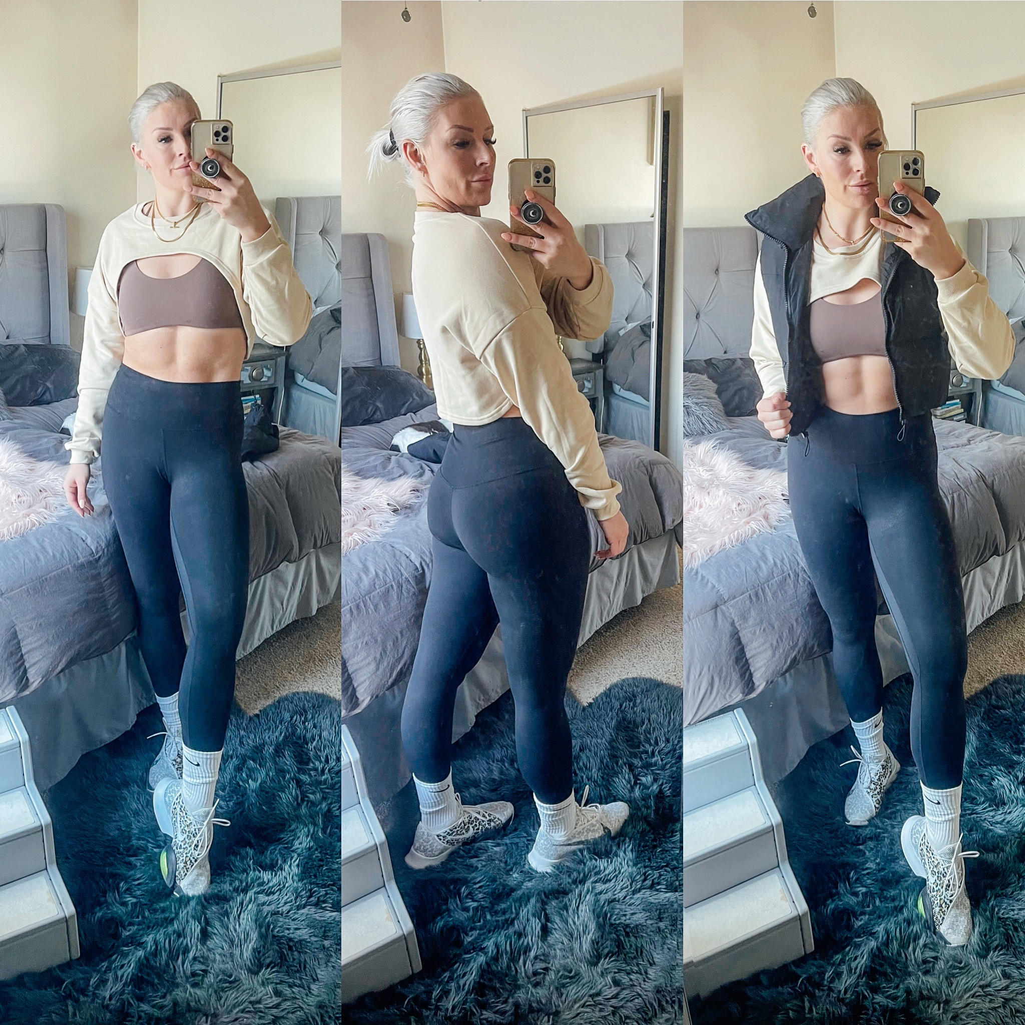 The CUTEST finds from Amazon 😍

This crop sweatshirt is perfect for heading to the gym. I got the color beige khaki because I love my neutrals. Wearing a size L. Also this crop puffer vest in size L. 

Sports bra (L)and pants (M)also amazon finds are are more of my favs! 

Time to go lift 💪🏻🤍🤎

#LTKfit #LTKstyletip #LTKunder50